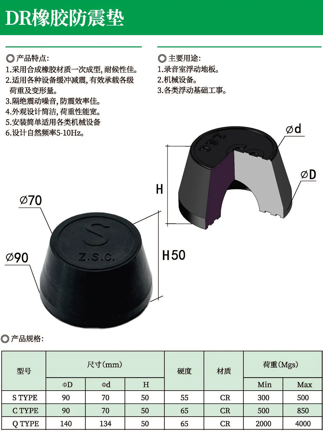 DR橡胶防震垫